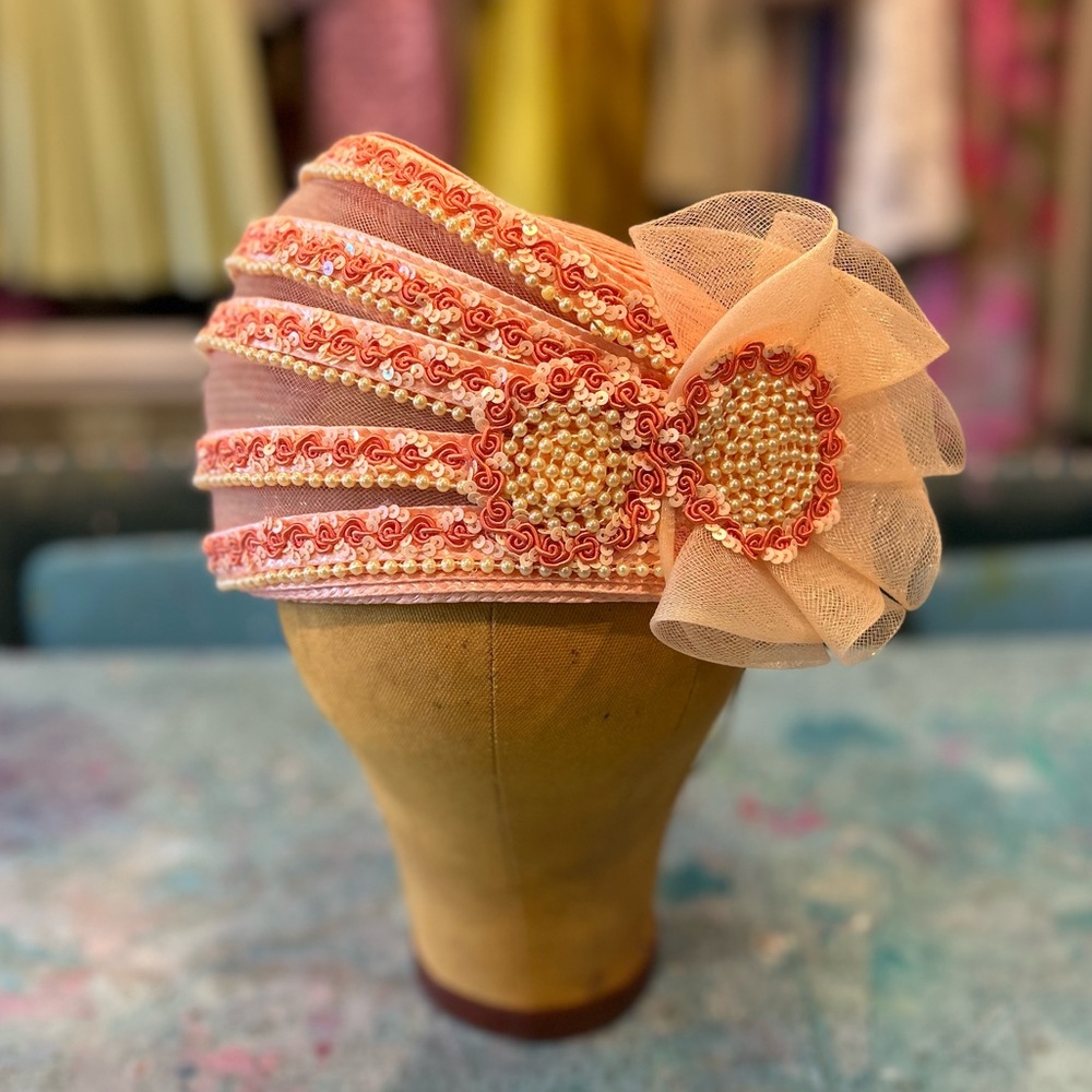 Pink Pearled Flapper Hat